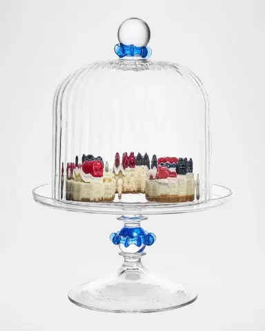 Juliska Nell Ruffle Petite Cake Dome & Stand, Chambray | Thumbnail 2