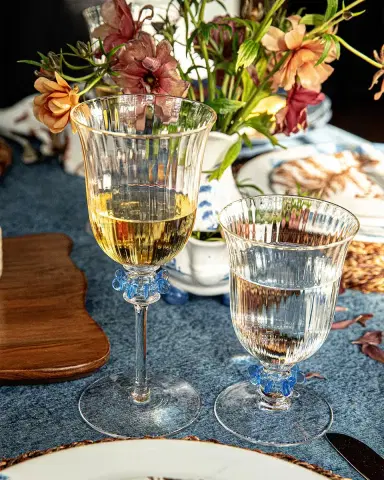 Juliska Nell Ruffle 12 oz. Wine Glass, Chambray | Thumbnail 3 Juliska Nell Ruffle 12 oz. Wine Glass, Chambray | Thumbnail 3