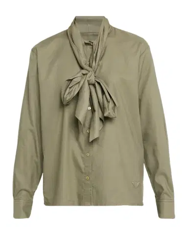 Emporio Armani Button-Front Scarf Shirt | Thumbnail 1 Emporio Armani Button-Front Scarf Shirt | Thumbnail 1