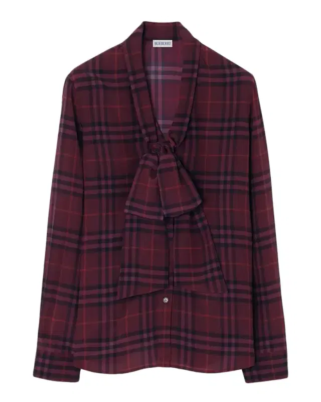 Burberry Rhiannon Check Silk Blouse