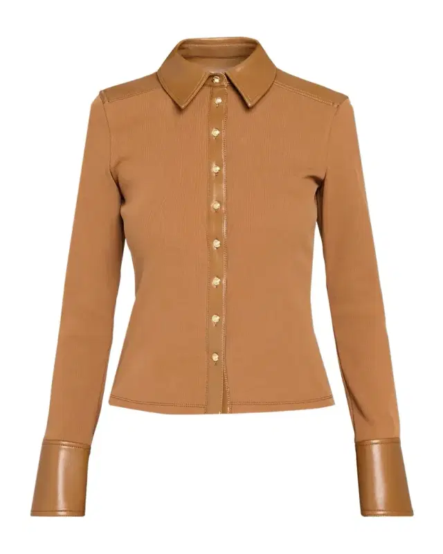 Cinq à Sept Magali Cotton-Blend Ribbed Top