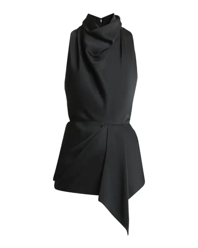 Givenchy Draped Satin Sleeveless Asymmetric Top