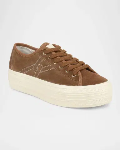 Veronica Beard Truett Platform Suede Sneakers | Thumbnail 2