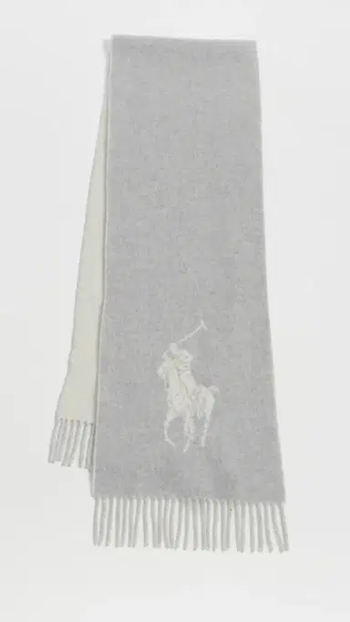 Polo Ralph Lauren Polo Player Wool Scarf Fawn Grey Heather One Size | Thumbnail 2