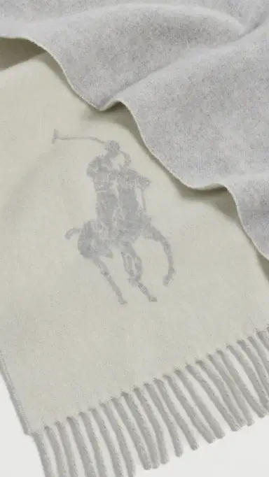 Polo Ralph Lauren Polo Player Wool Scarf Fawn Grey Heather One Size | Thumbnail 3