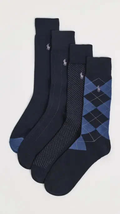 Polo Ralph Lauren Classic Multi Slack Sock 4 Pack Navy | Thumbnail 2