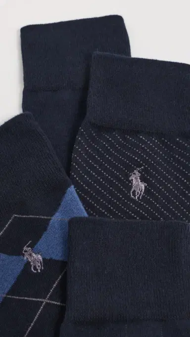 Polo Ralph Lauren Classic Multi Slack Sock 4 Pack Navy | Thumbnail 3