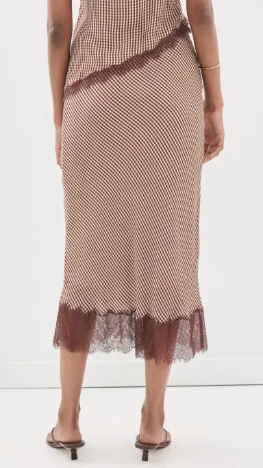 Cami NYC haron Skirt Brown Gingham | Thumbnail 3