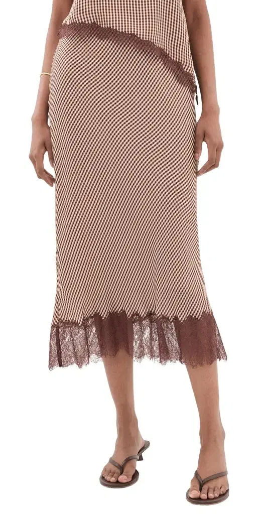 Cami NYC haron Skirt Brown Gingham