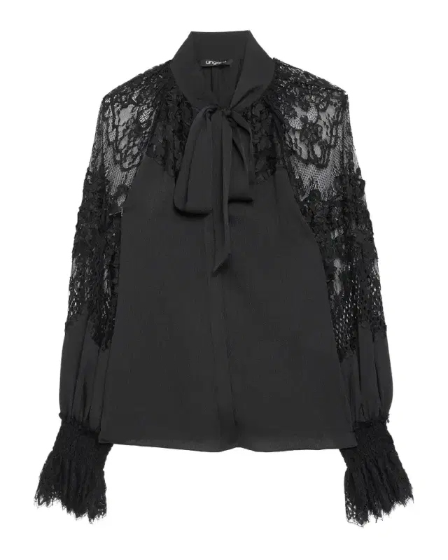 Ungaro Thea Lace-Inset Scarf Blouse