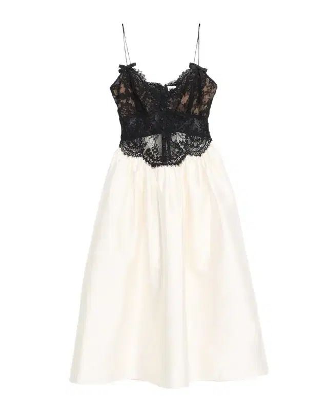 Self-Portrait Taffeta Lace Midi Dress