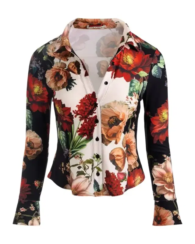Alice + Olivia Freya Printed Top