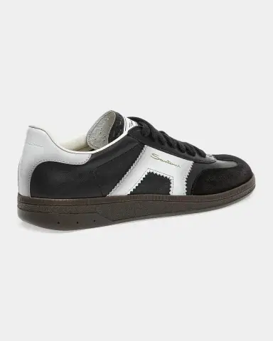 Santoni Bicolor Mixed Leather Low-Top Sneakers | Thumbnail 2