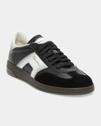 Santoni Bicolor Mixed Leather Low-Top Sneakers | Thumbnail 3