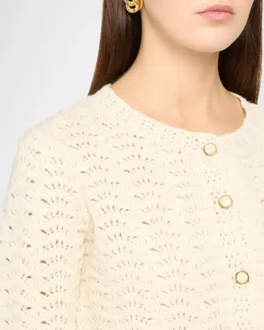 Frame The Chevron Pointelle Knit Cardigan | Thumbnail 7 Frame The Chevron Pointelle Knit Cardigan | Thumbnail 7