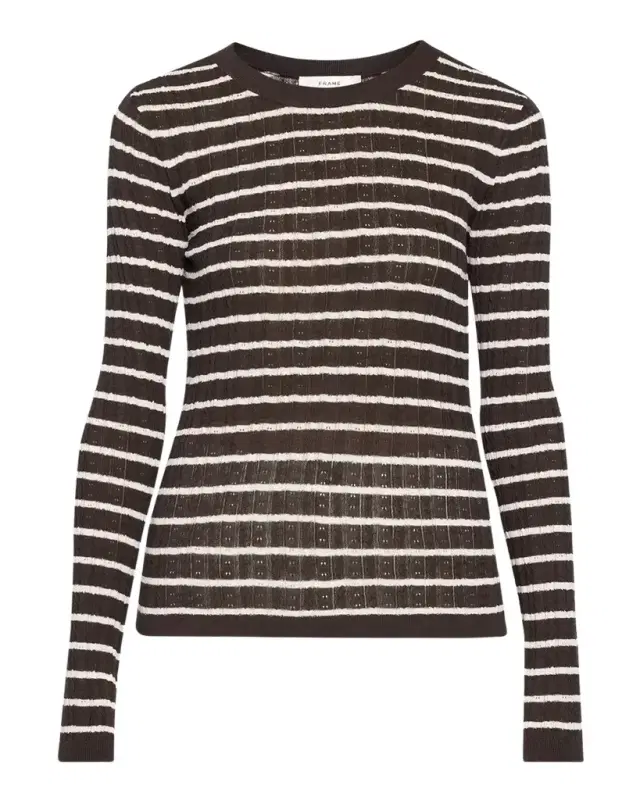 Frame The Pointelle Striped Sweater