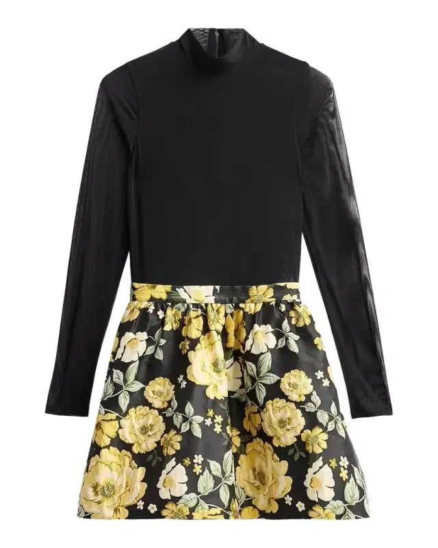 Alice + Olivia Chara Turtleneck Mini Dress