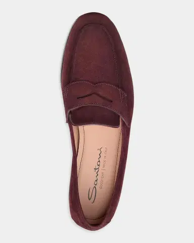 Santoni Suede Penny Loafers | Thumbnail 2