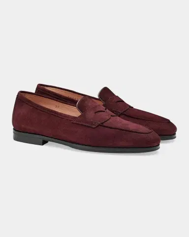Santoni Suede Penny Loafers | Thumbnail 3