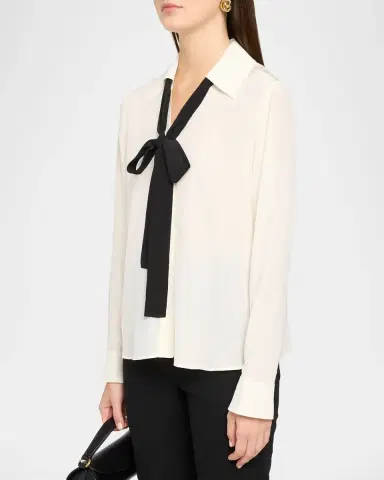 Frame Point Collar Silk Shirt | Thumbnail 4 Frame Point Collar Silk Shirt | Thumbnail 4