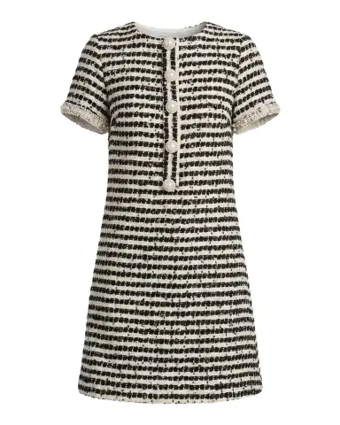 Mac Duggal Sequin Striped Boucle Mini Dress | Thumbnail 1