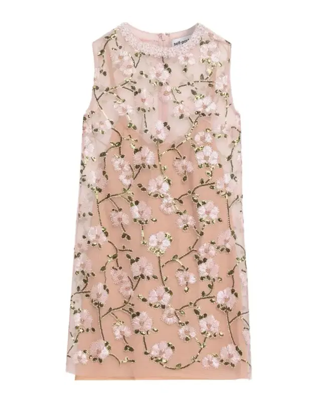 Self-Portrait Floral Sequin Embellished Mini Dress