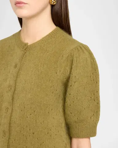 Frame The Cashmere Pointelle Cardigan | Thumbnail 8 Frame The Cashmere Pointelle Cardigan | Thumbnail 8