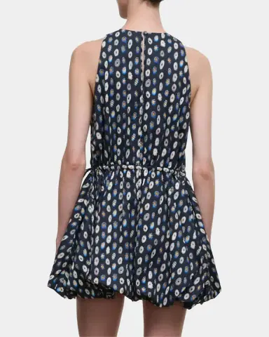 Staud Molly Cotton Bubble-Hem Mini Dress | Thumbnail 2