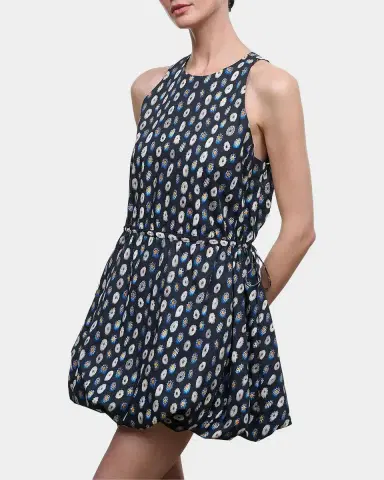 Staud Molly Cotton Bubble-Hem Mini Dress | Thumbnail 4