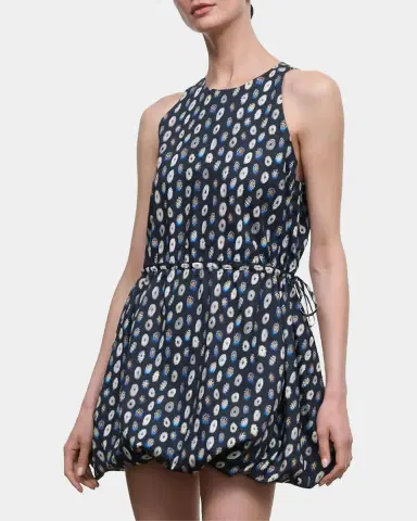 Staud Molly Cotton Bubble-Hem Mini Dress | Thumbnail 5