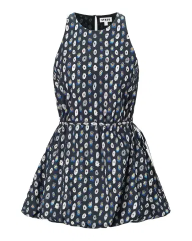 Staud Molly Cotton Bubble-Hem Mini Dress | Thumbnail 1