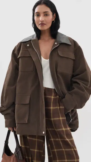 Source Unknown Baia Fleece Barn Jacket Brown M/L | Thumbnail 2