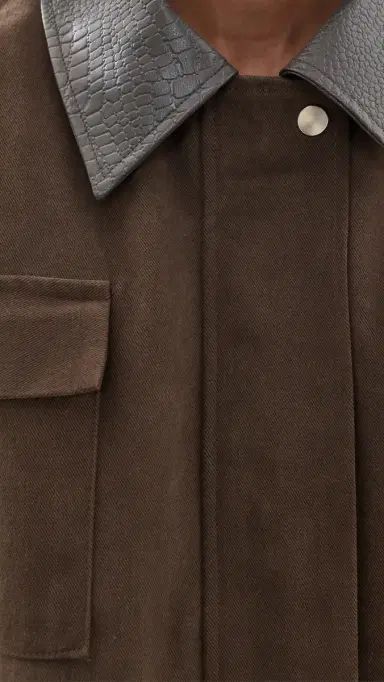 Source Unknown Baia Fleece Barn Jacket Brown M/L | Thumbnail 6