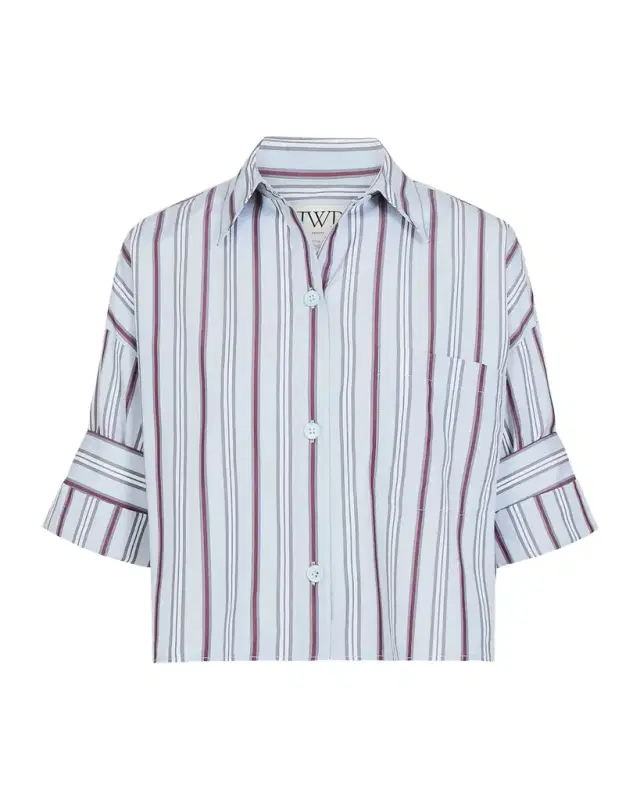 TWP Next Ex Cropped Cotton Poplin Shirt
