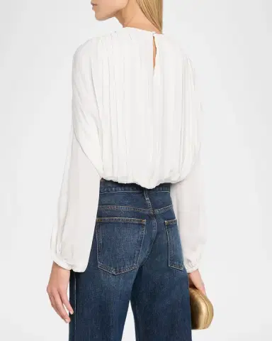 Simkhai Frida Pleated Blouse | Thumbnail 3