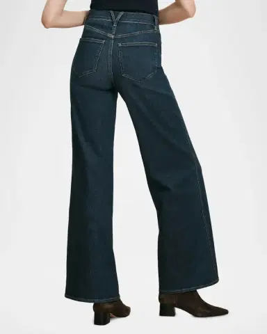 Veronica Beard Taylor Stretch Denim Wide-Leg Jeans | Thumbnail 3
