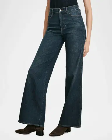 Veronica Beard Taylor Stretch Denim Wide-Leg Jeans | Thumbnail 4