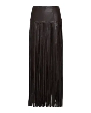 TWP Tangled Up Fringe Leather Skirt | Thumbnail 2 TWP Tangled Up Fringe Leather Skirt | Thumbnail 2