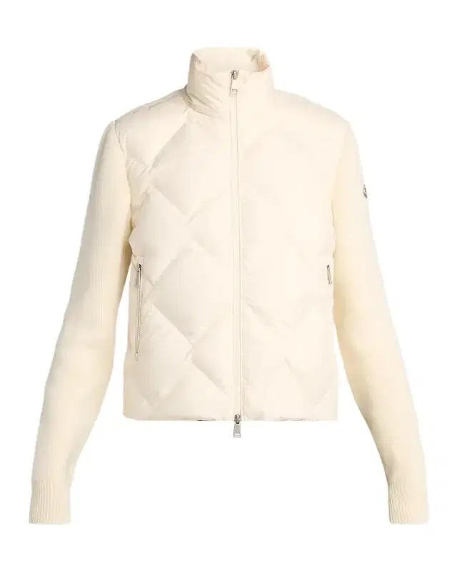 Moncler Wool and Cashmere Padded Zip-Up Cardigan
