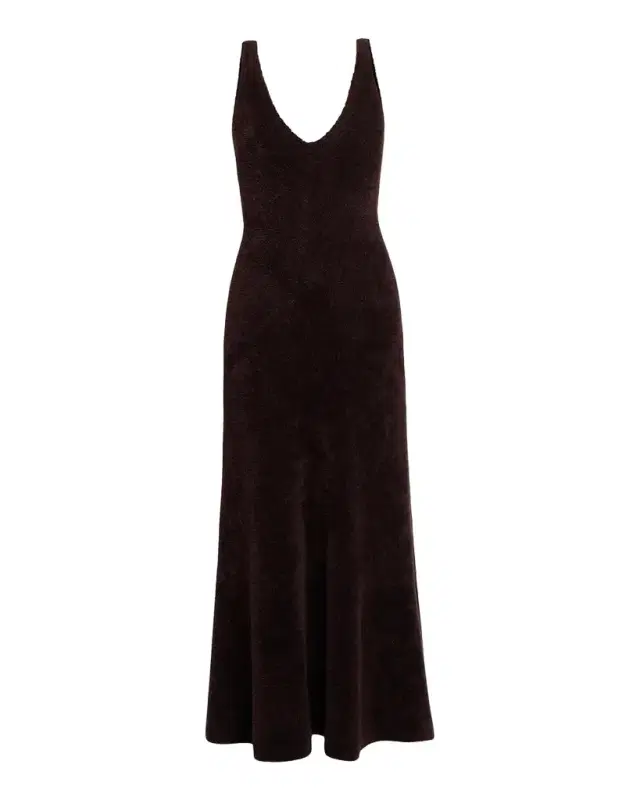Gabriela Hearst Lady Hall Cashmere-Silk Plush Knit Maxi Slip Dress