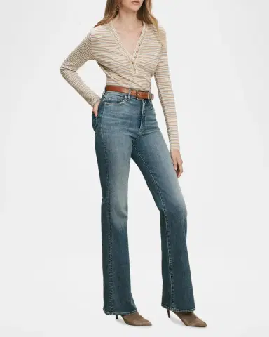 Veronica Beard Crosbie High-Rise Bootcut Jeans | Thumbnail 2