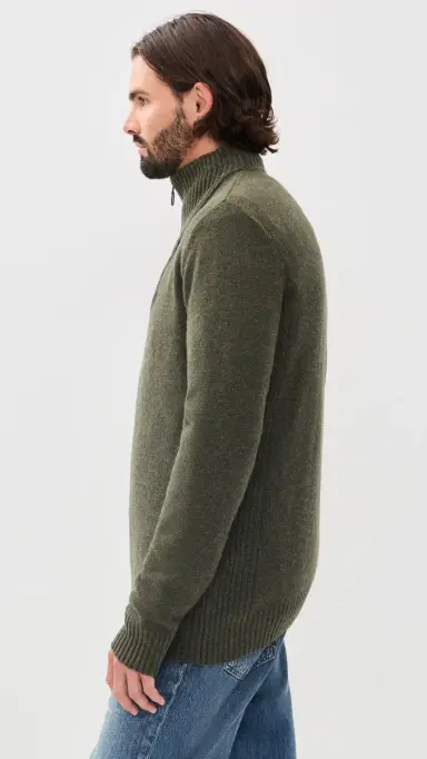 Barbour Nelson Quarter Zip Sweater eaweed | Thumbnail 5 Barbour Nelson Quarter Zip Sweater eaweed | Thumbnail 5