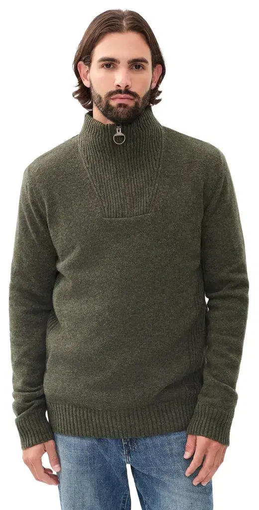 Barbour Nelson Quarter Zip Sweater eaweed