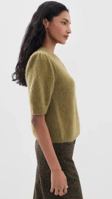 Frame The Cashmere Airy Cardi Deep Olive | Thumbnail 4 Frame The Cashmere Airy Cardi Deep Olive | Thumbnail 4