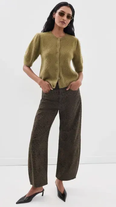 Frame The Cashmere Airy Cardi Deep Olive | Thumbnail 5 Frame The Cashmere Airy Cardi Deep Olive | Thumbnail 5