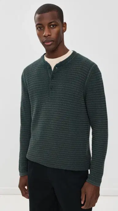 Billy Reid Garment-Dyed Links Henley | Thumbnail 3