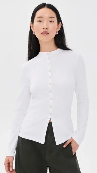 Aligne Daphne Ribbed Top White | Thumbnail 2