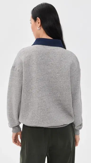 Polo Ralph Lauren Arctic Collared Crew Neck Sweatshirt Dark Vintage Heather | Thumbnail 3