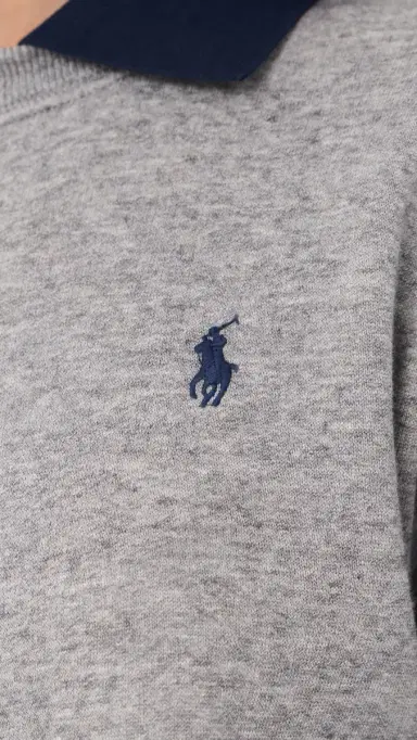 Polo Ralph Lauren Arctic Collared Crew Neck Sweatshirt Dark Vintage Heather | Thumbnail 6