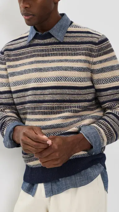 Barbour Highsted Fair Isle Sweater Navy | Thumbnail 2